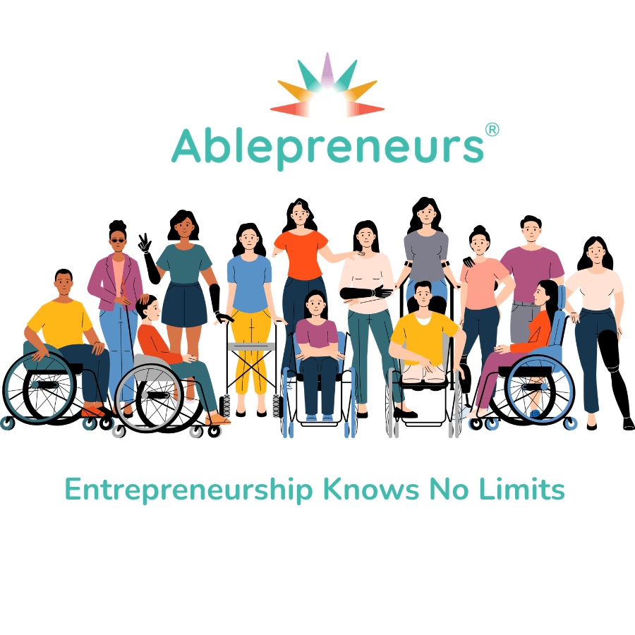 Image showing different types of disability with the text Enterpreneurship Has No Limits