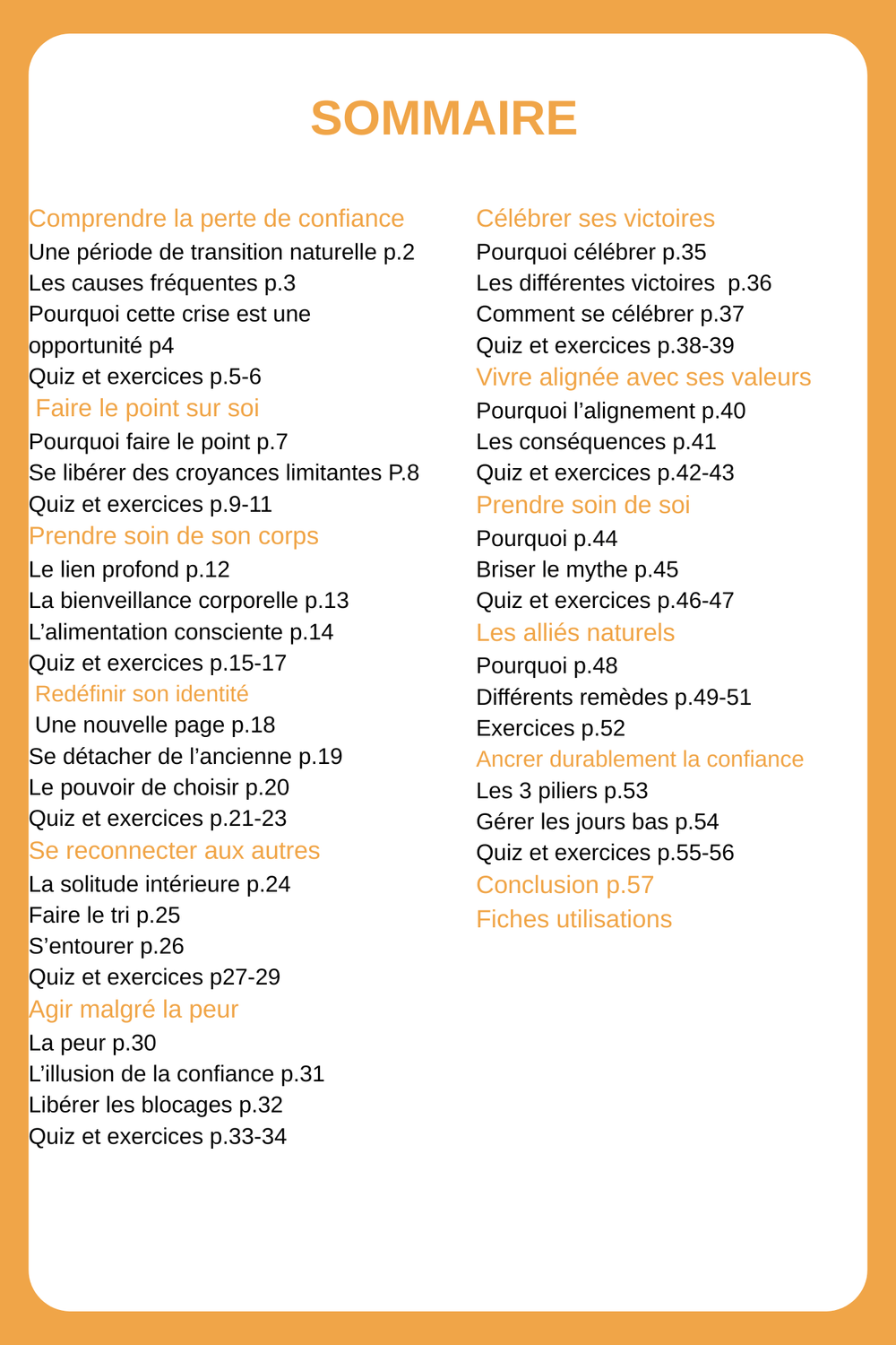 sommaire confiance