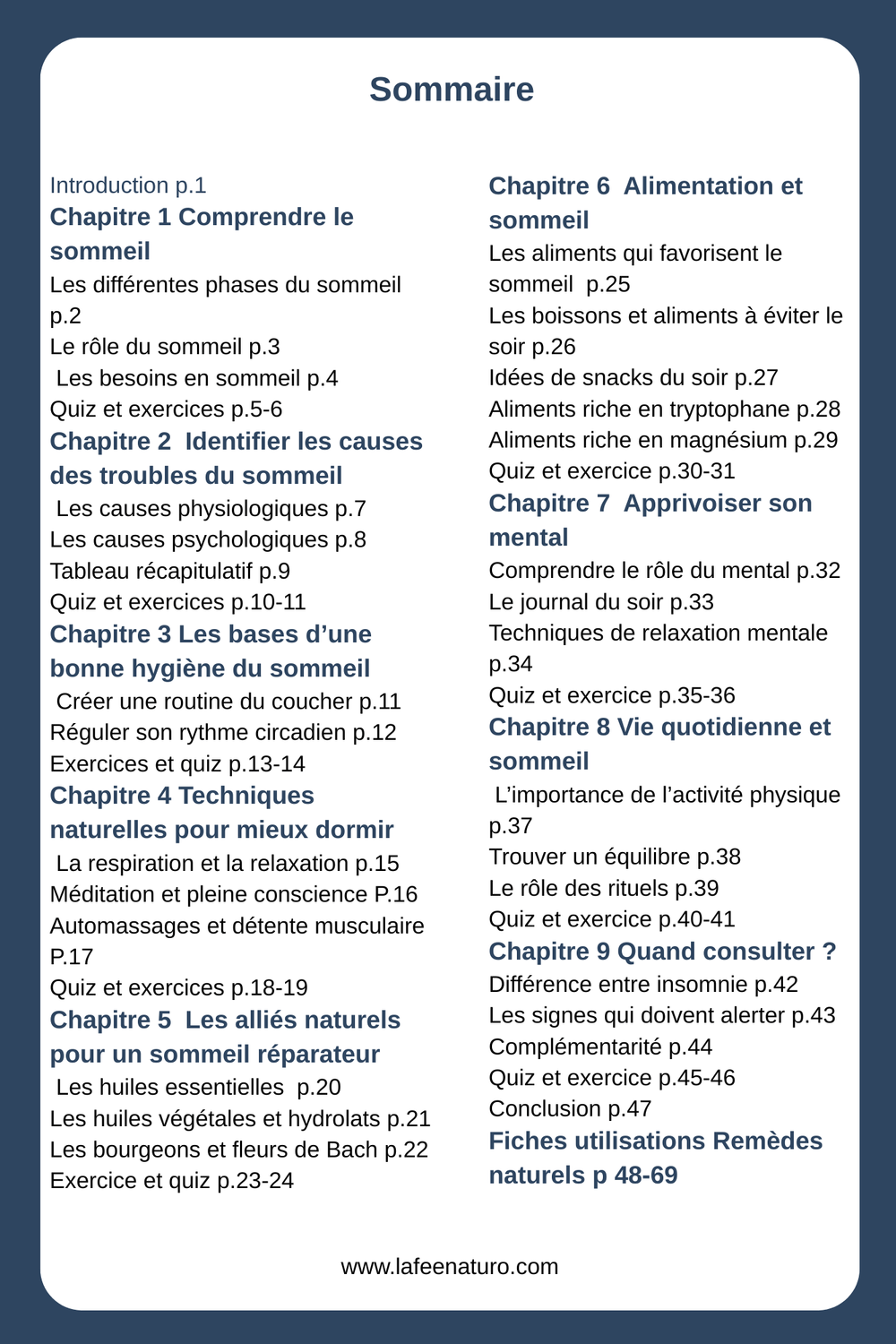 sommaire sommeil