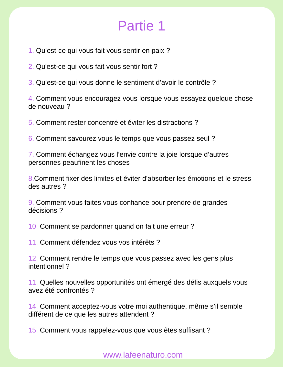 questions d'introspection