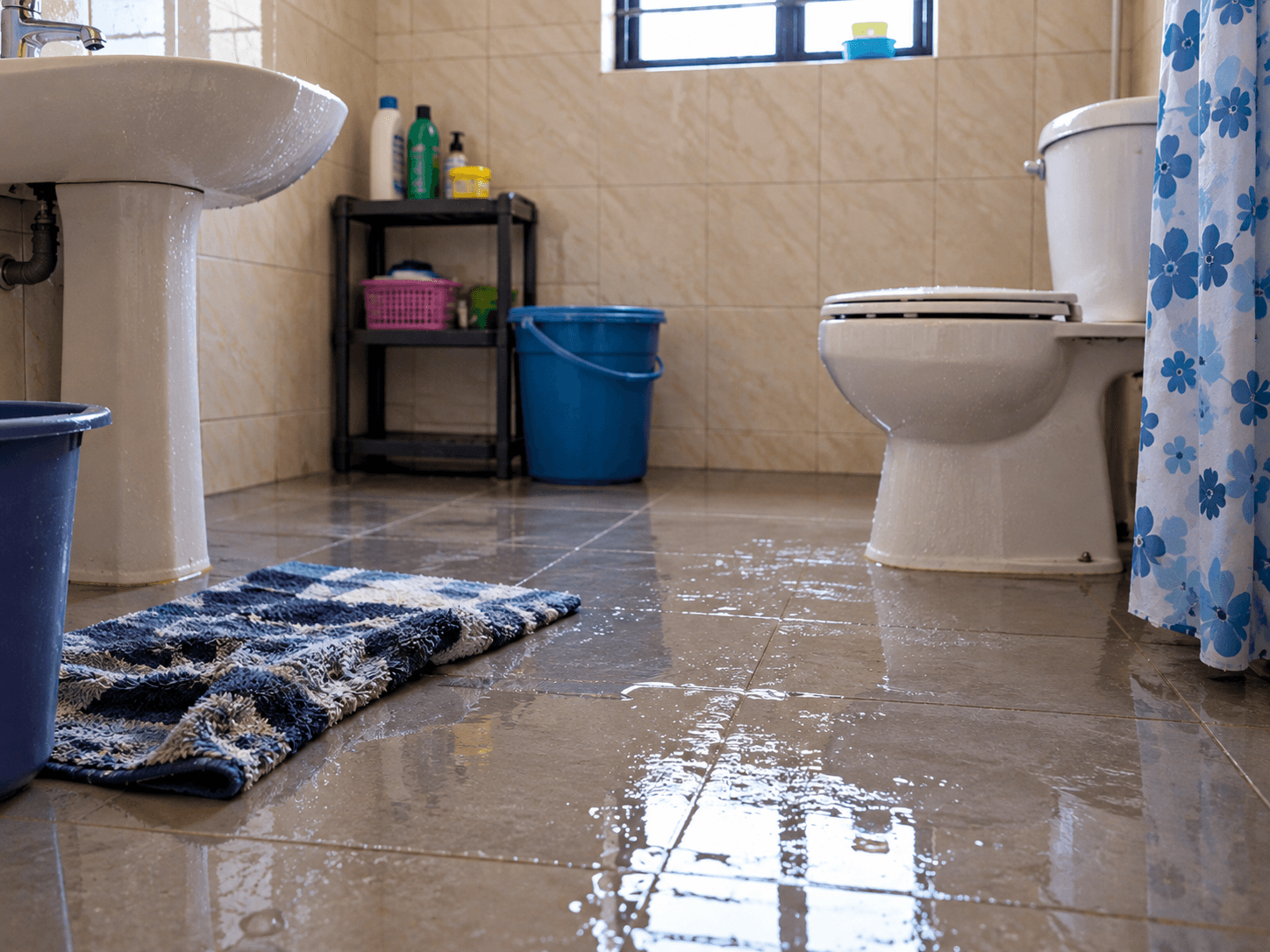Slippery bathroom floor