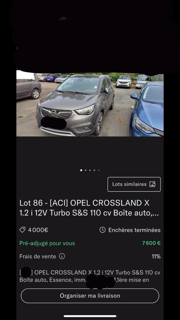 Exemple d’achat Opel Crossland