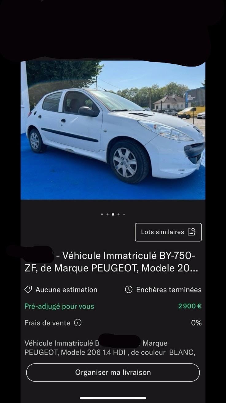 Exemple réel d’achat Peugeot 206