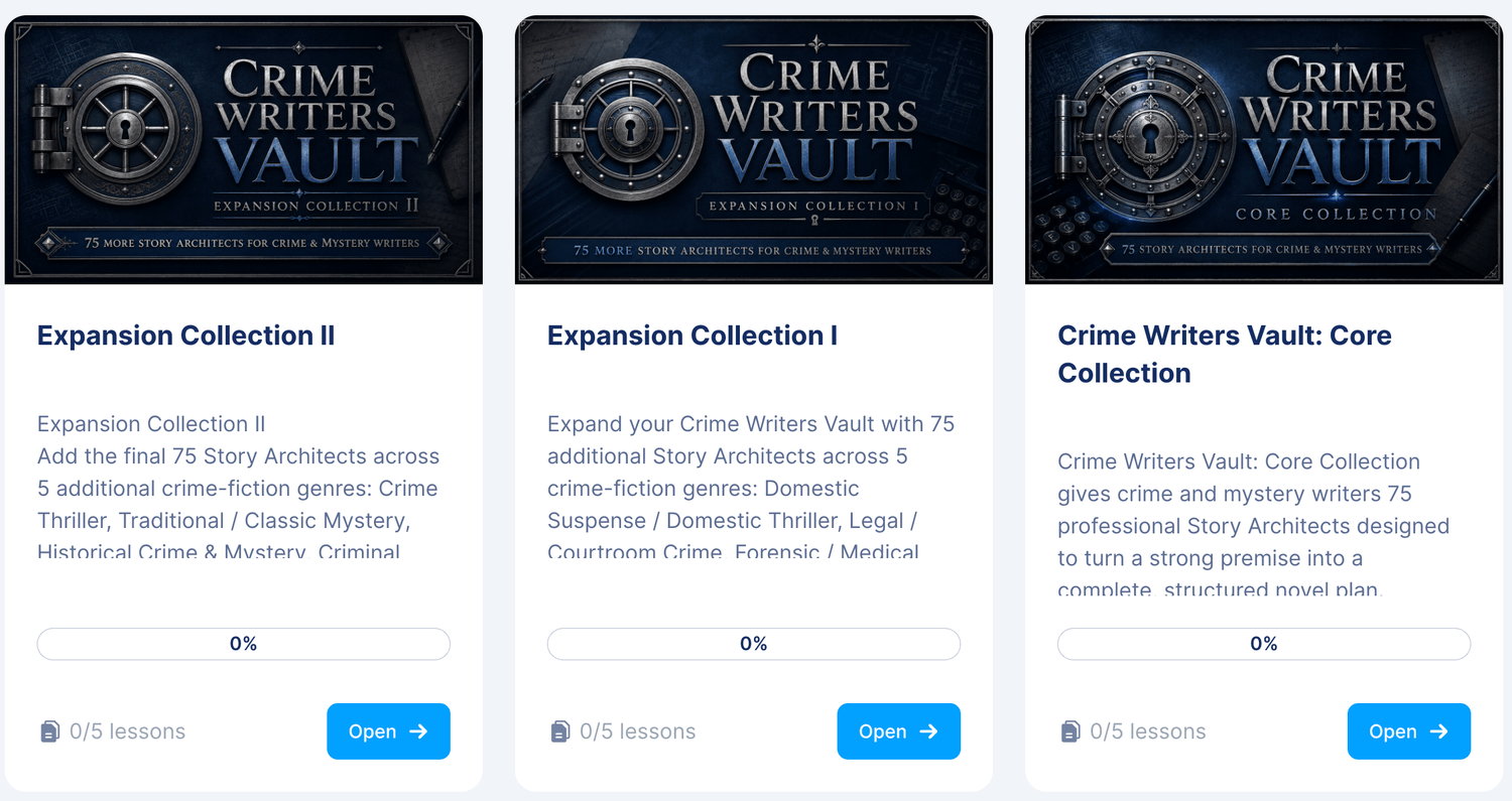 Crime Writers Vault Story Architect library