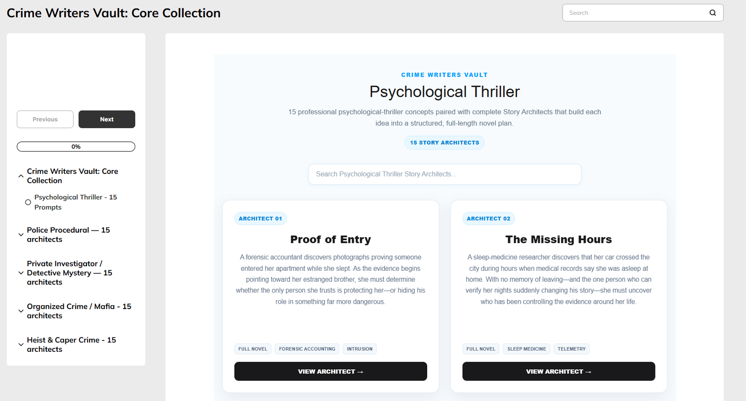 Inside a Crime Writers Vault Story Architect
