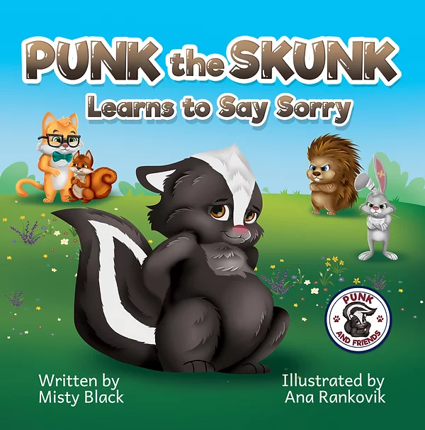 punk the skunk learns to say sorry childrens book misty black author