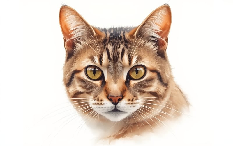 watercolor cat portrait painting