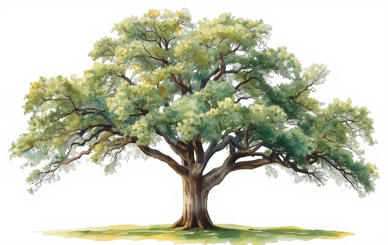 watercolor live oak tree florida