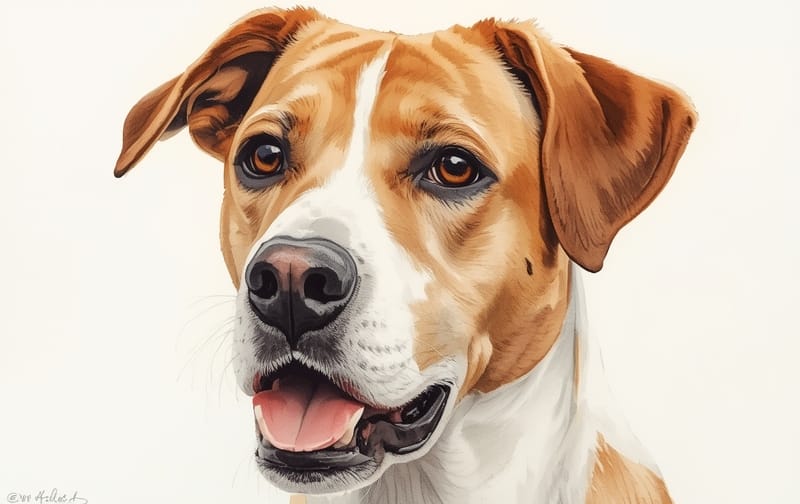 watercolor dog portrait painting