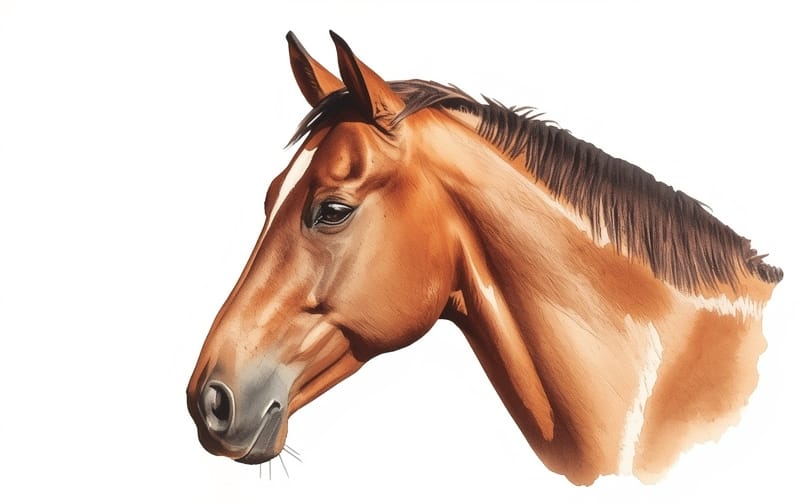 watercolor horse portrait painting