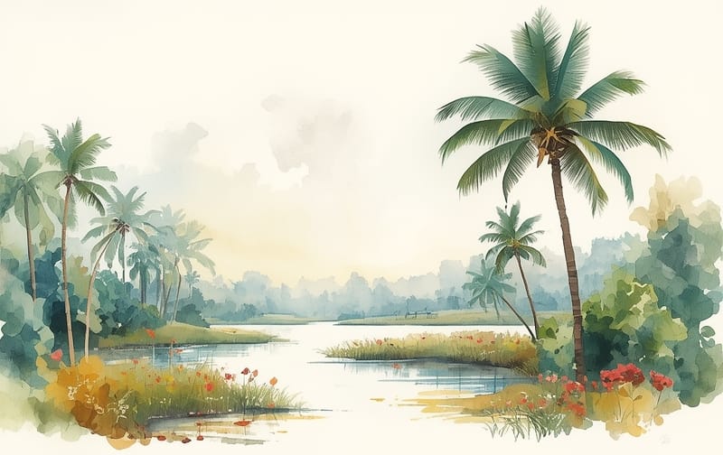 watercolor painting florida landscape