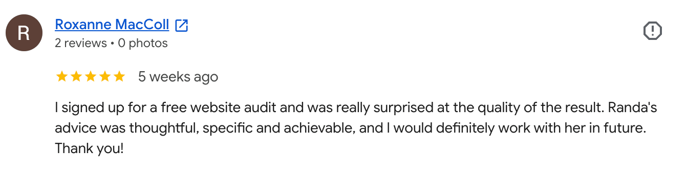 Client message from Roxanne MacColl