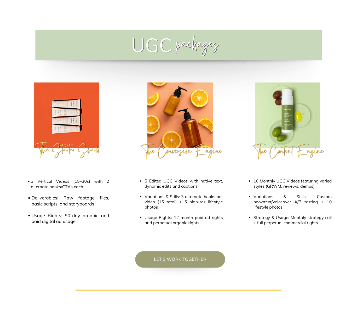 Three column product section with illustrated cards