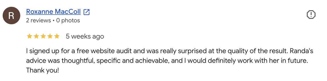 Review from Roxanne MacColl