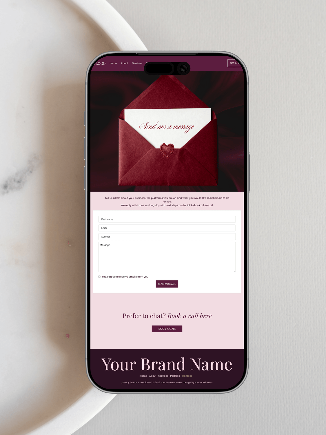 Tutor website template mock-up