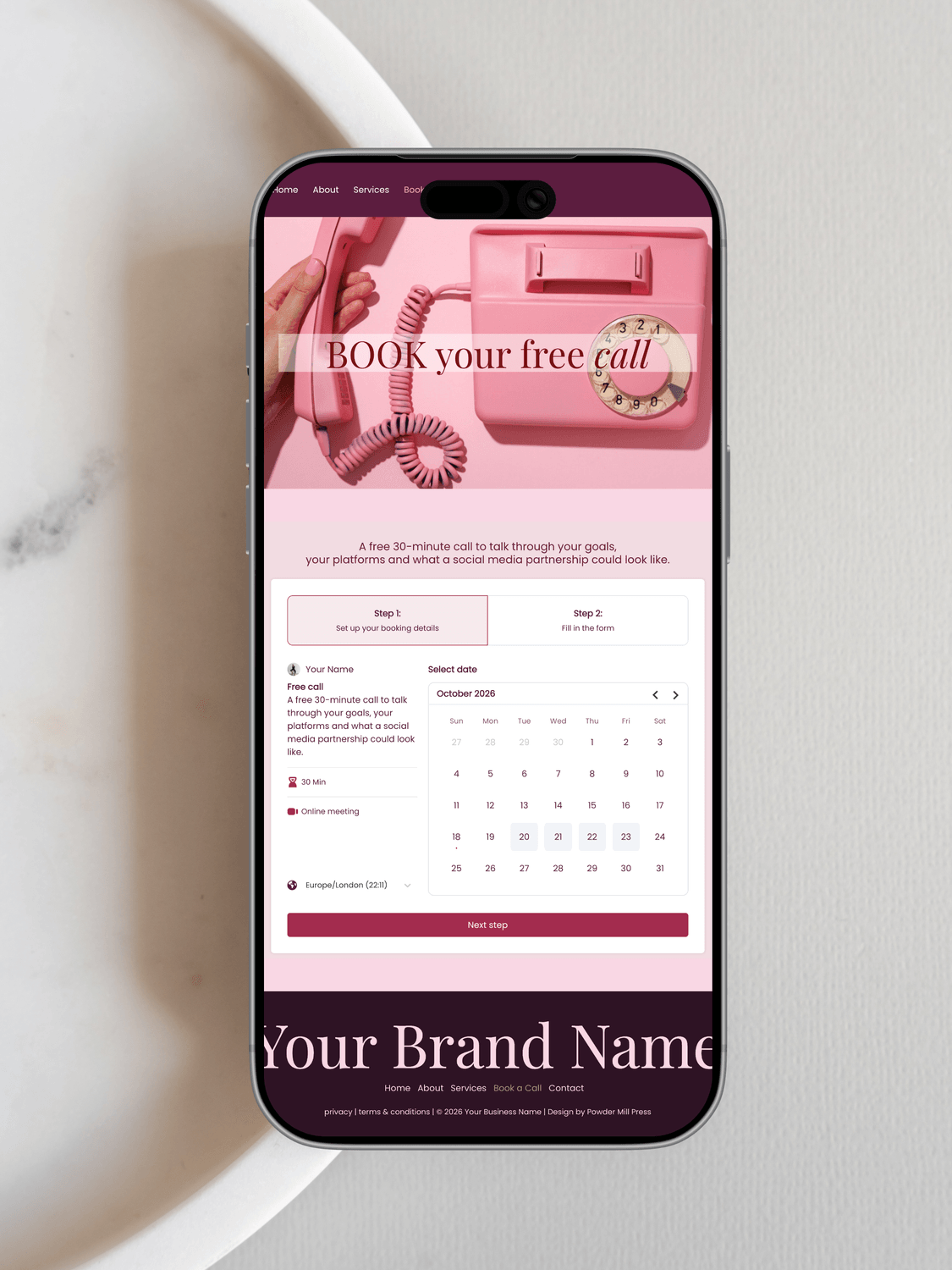 Tutor website template mock-up