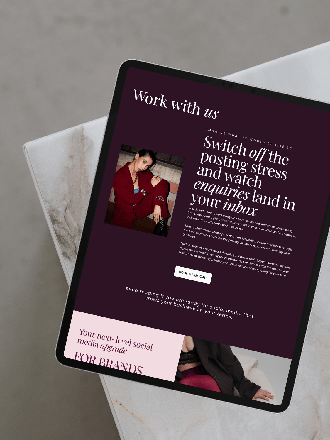 Tutor website template mock-up