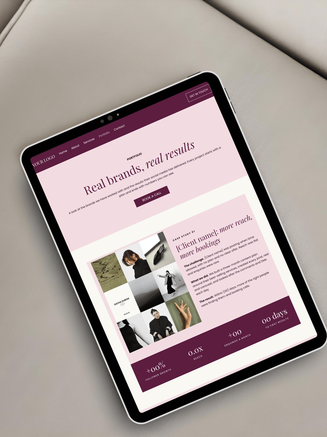 Tutor website template mock-up
