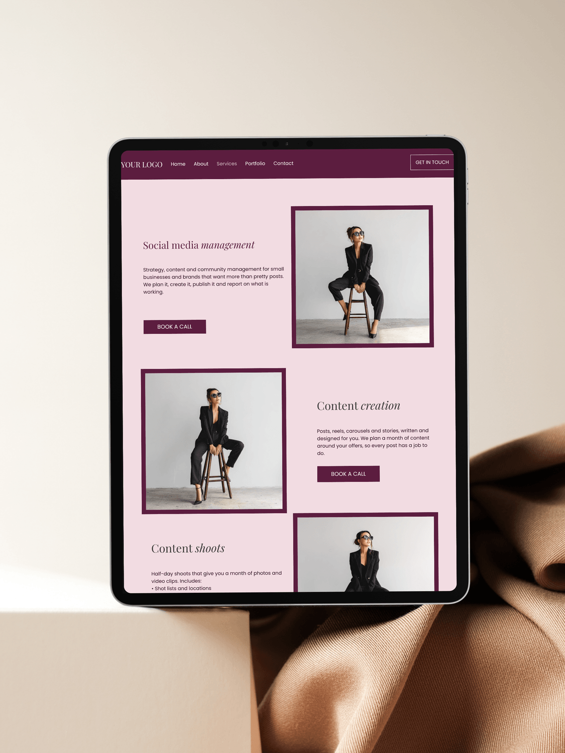 Tutor website template mock-up