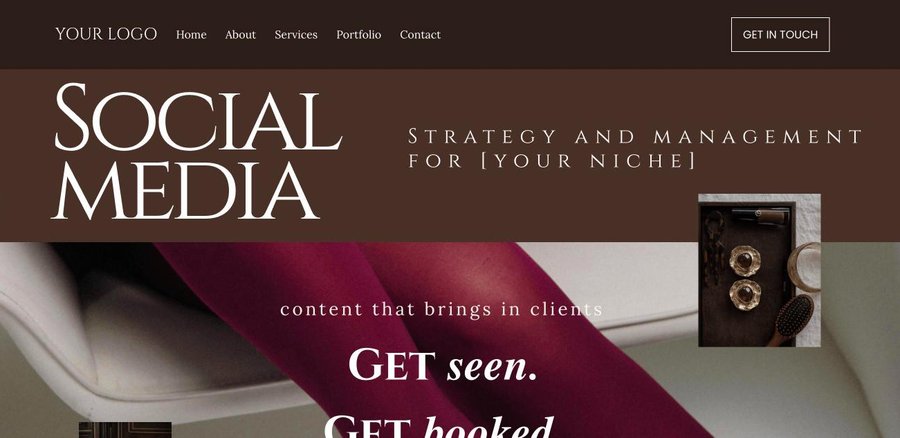 Home page of the Americana social media managers website