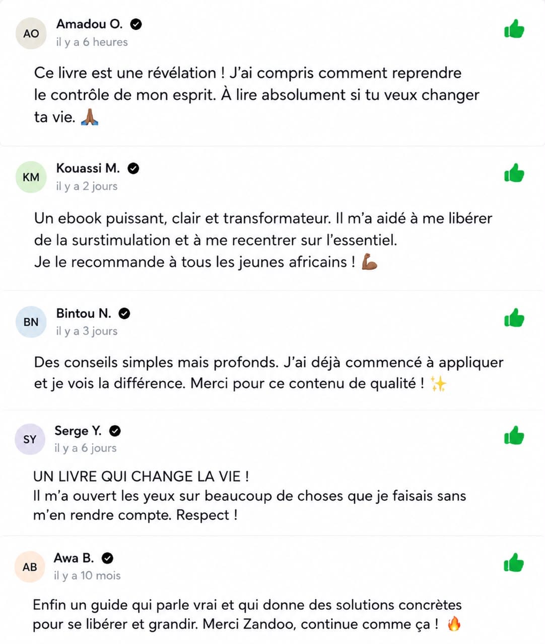 Email et avis vérifié