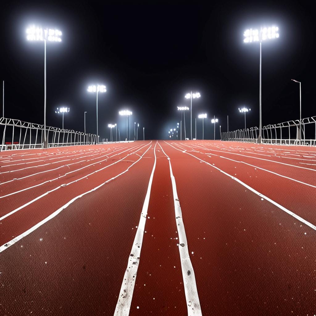 night track stadium lights
