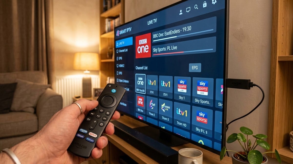 Viking IPTV UK streaming setup on a modern television
