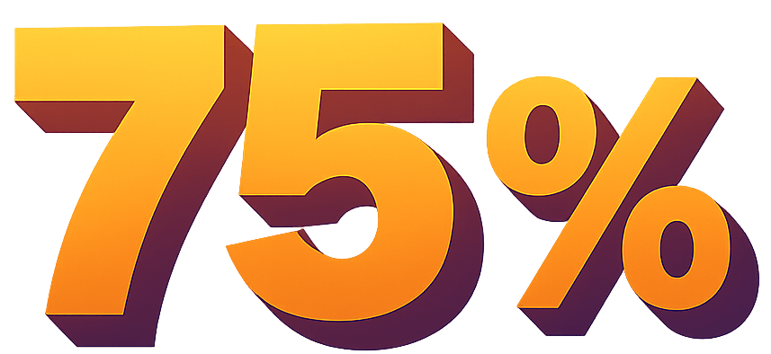 75% réduction