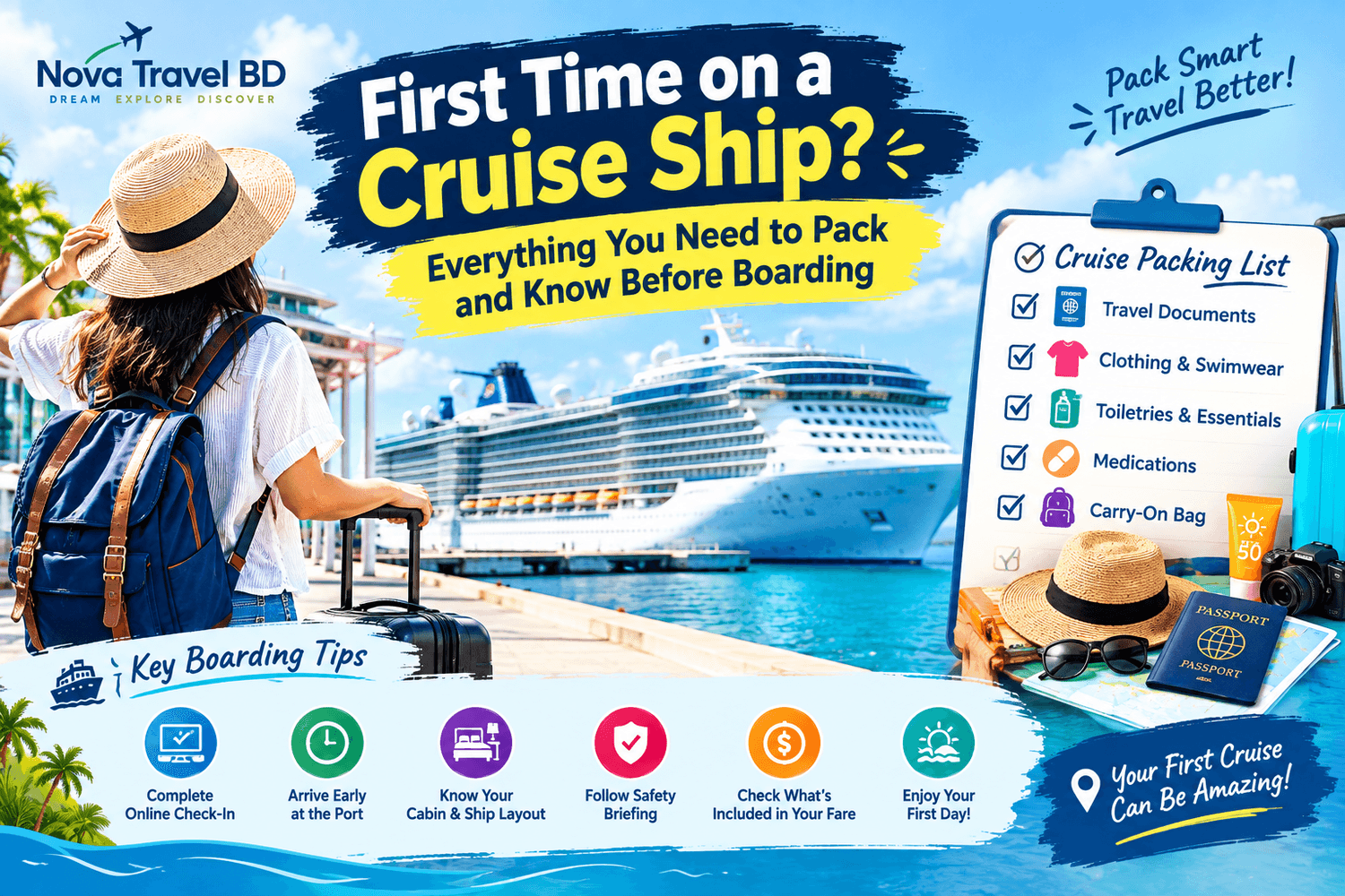 First time cruise packing list and boarding tips