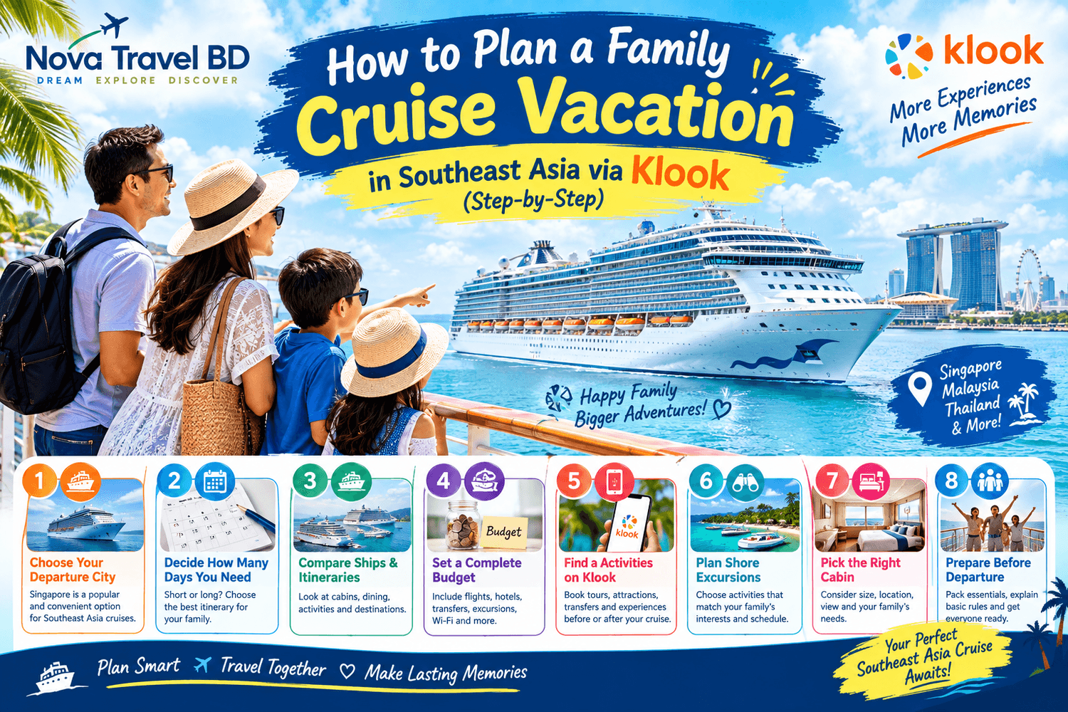 Family planning a Southeast Asia cruise vacation via Klook