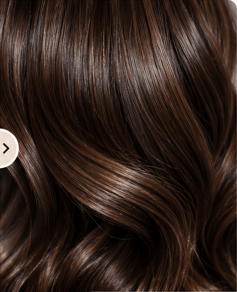 Healthy, glossy brown hair