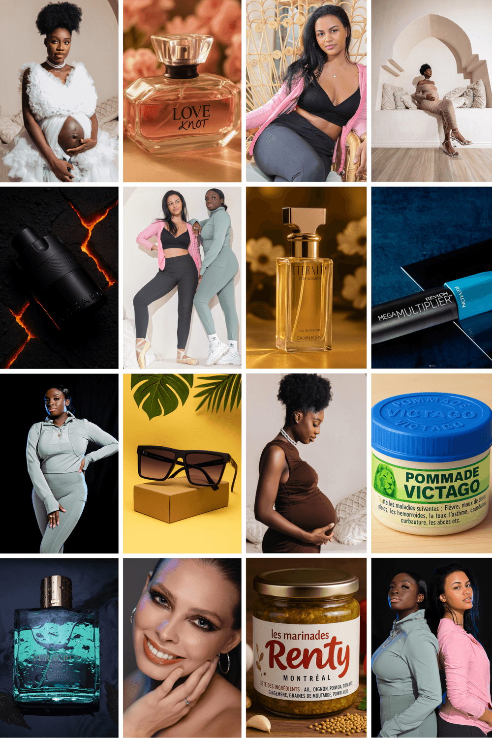 Photo collage de produit et portrait