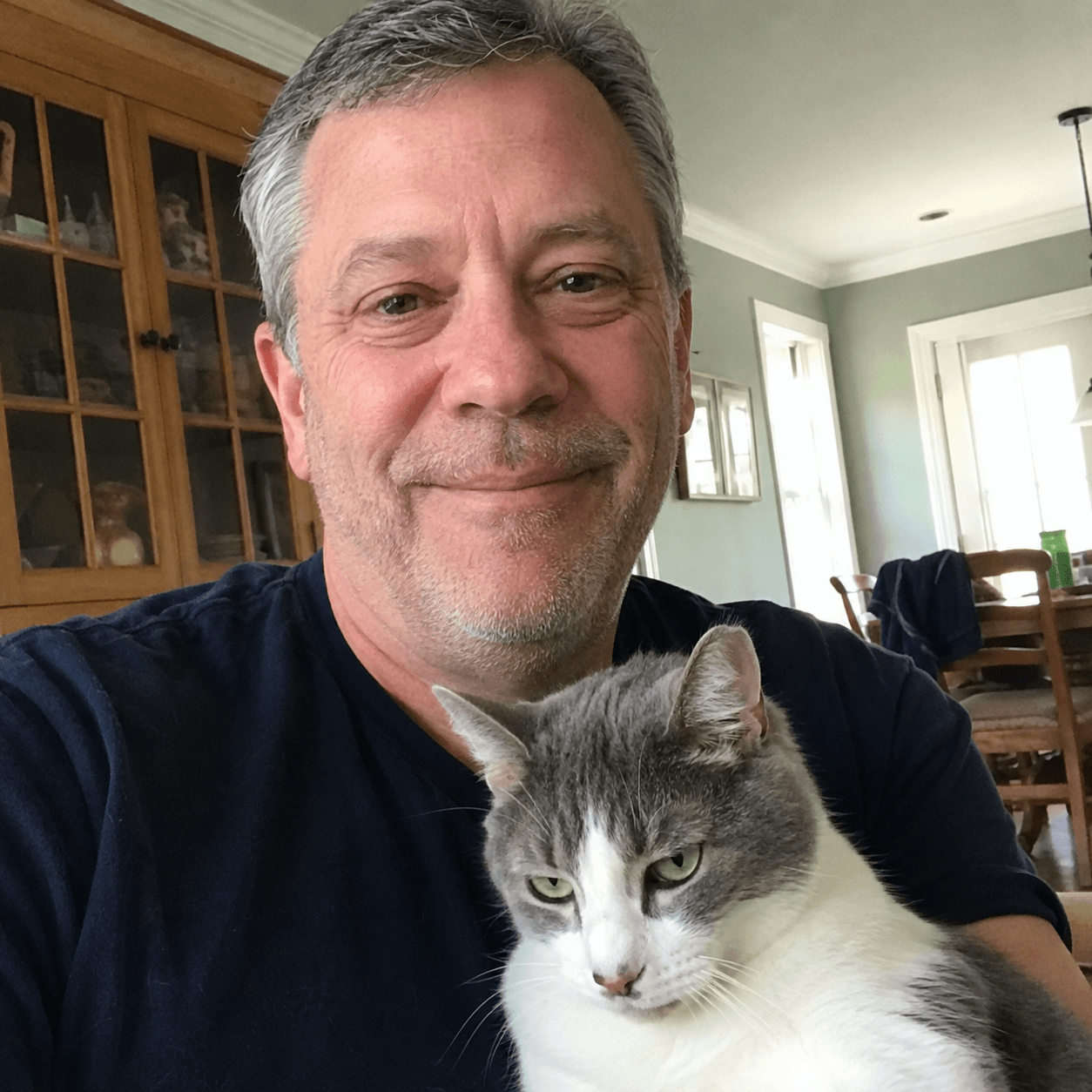 Ethan Brooks with Nala