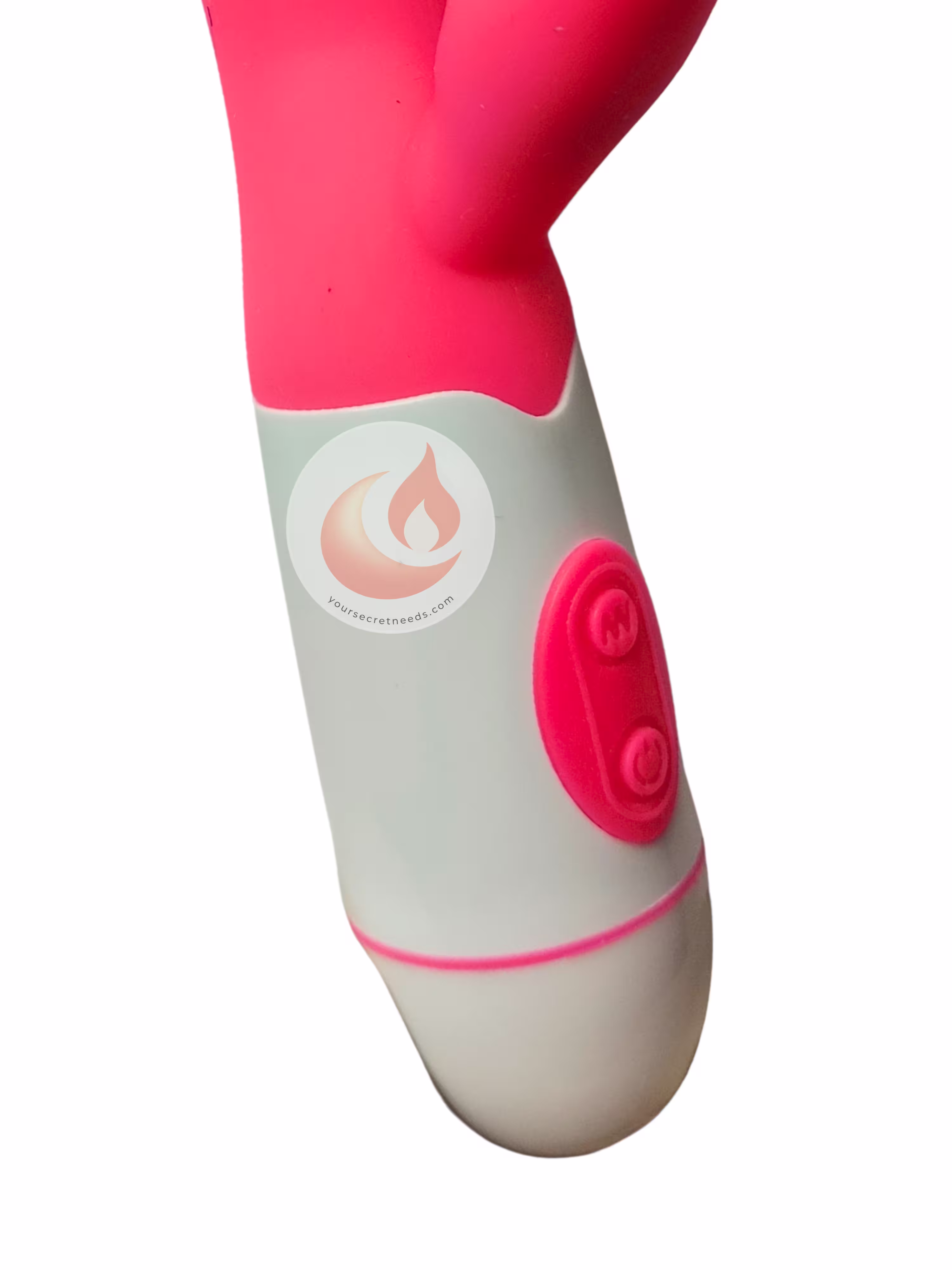 Jodi Rabbit held in a gloved hand, showing the two buttons on the handle