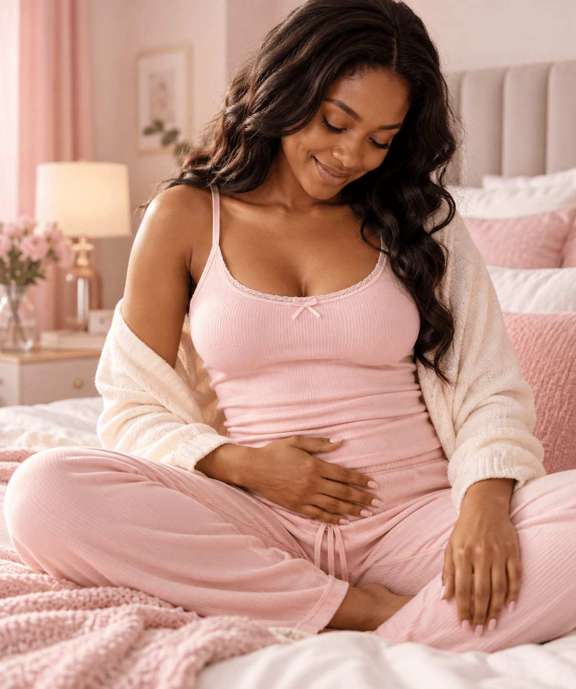 Happy woman feeling relief with EaseCycle