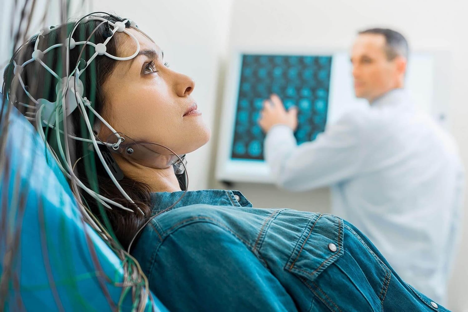 eeg cap, laboratory, brain scan