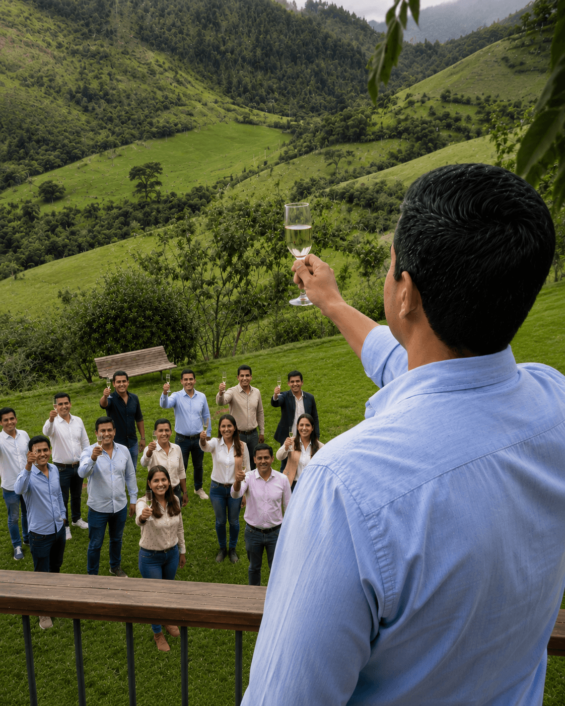Aniversario de empresa rodeado de naturaleza
