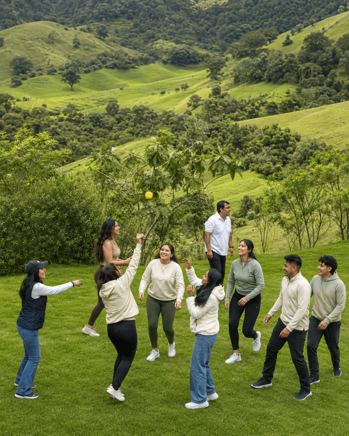 Actividad de integración empresarial al aire libre