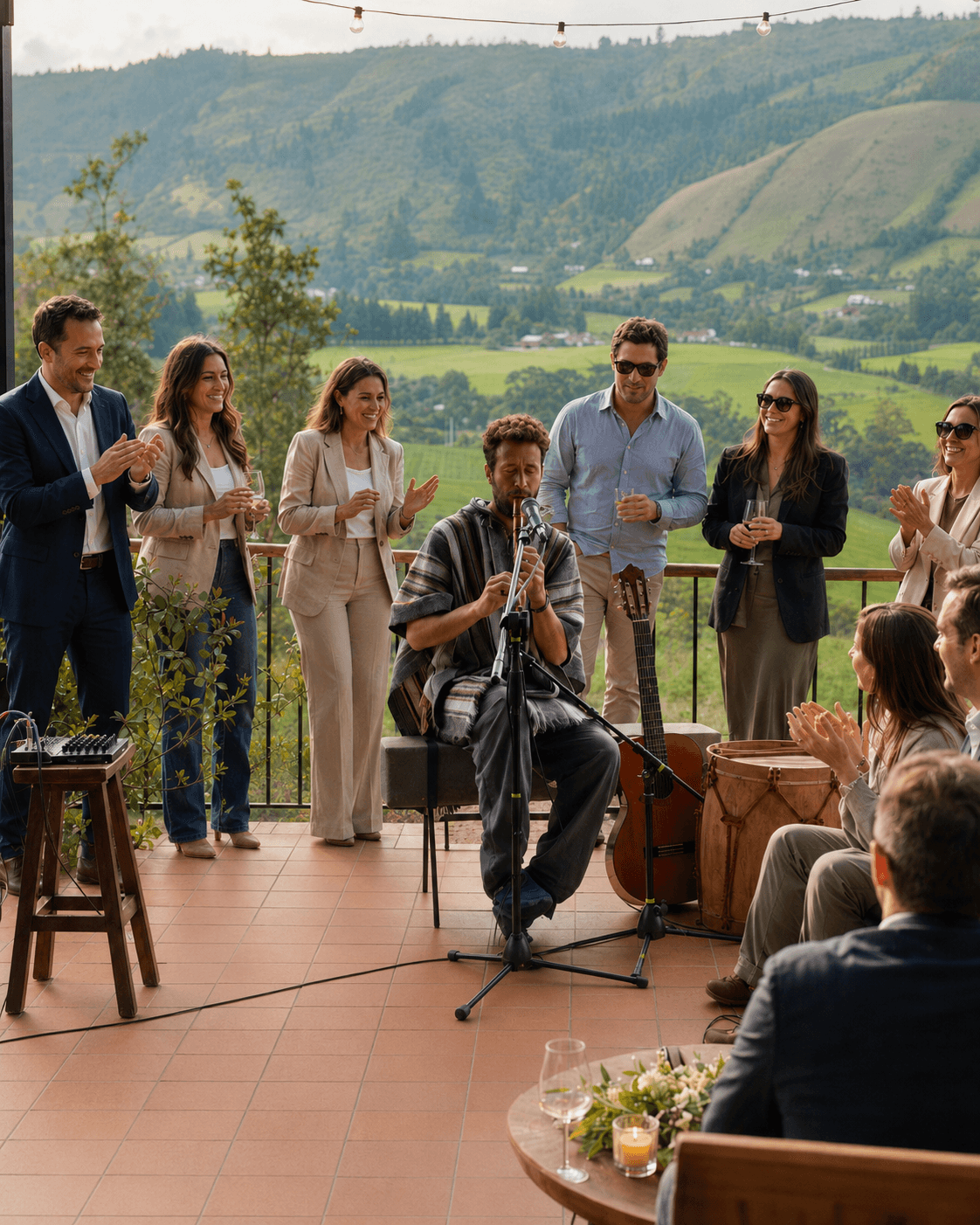 Músico o artista amenizando un evento