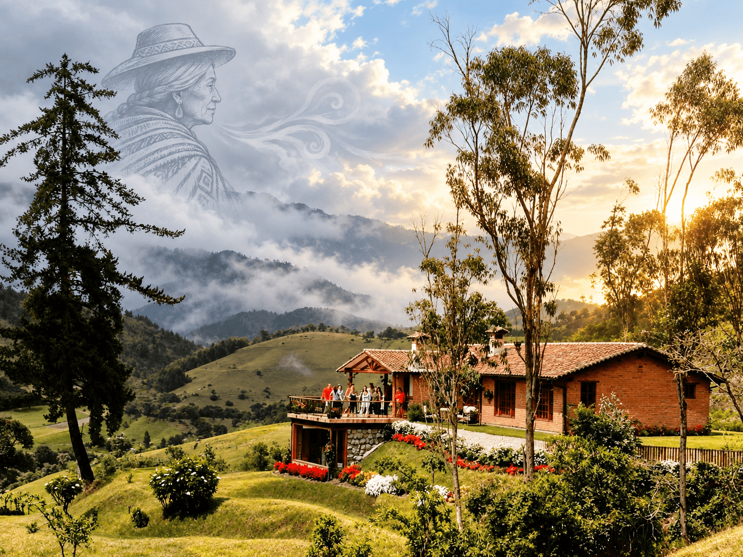 Montaña, vegetación y neblina en Yumba Urqu, Nono