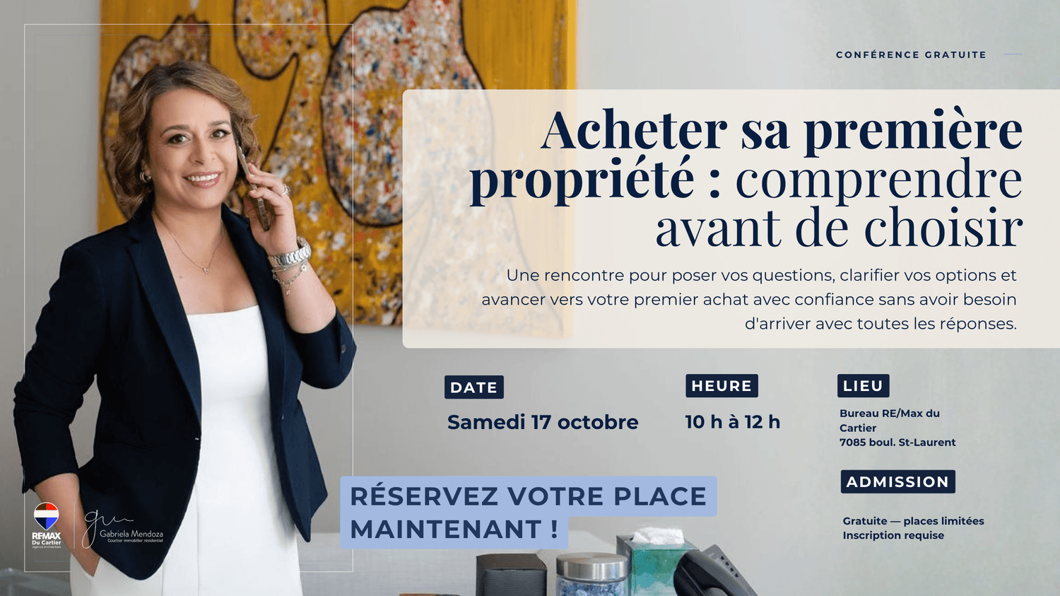 Conférence gratuite pour premiers acheteurs avec Gabriela Mendoza