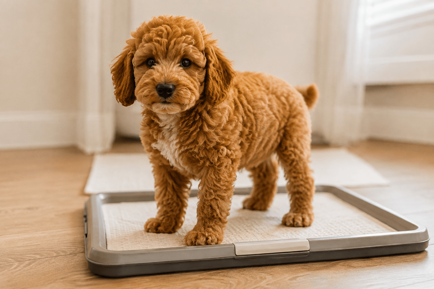 Litter Box trained poodle puppy