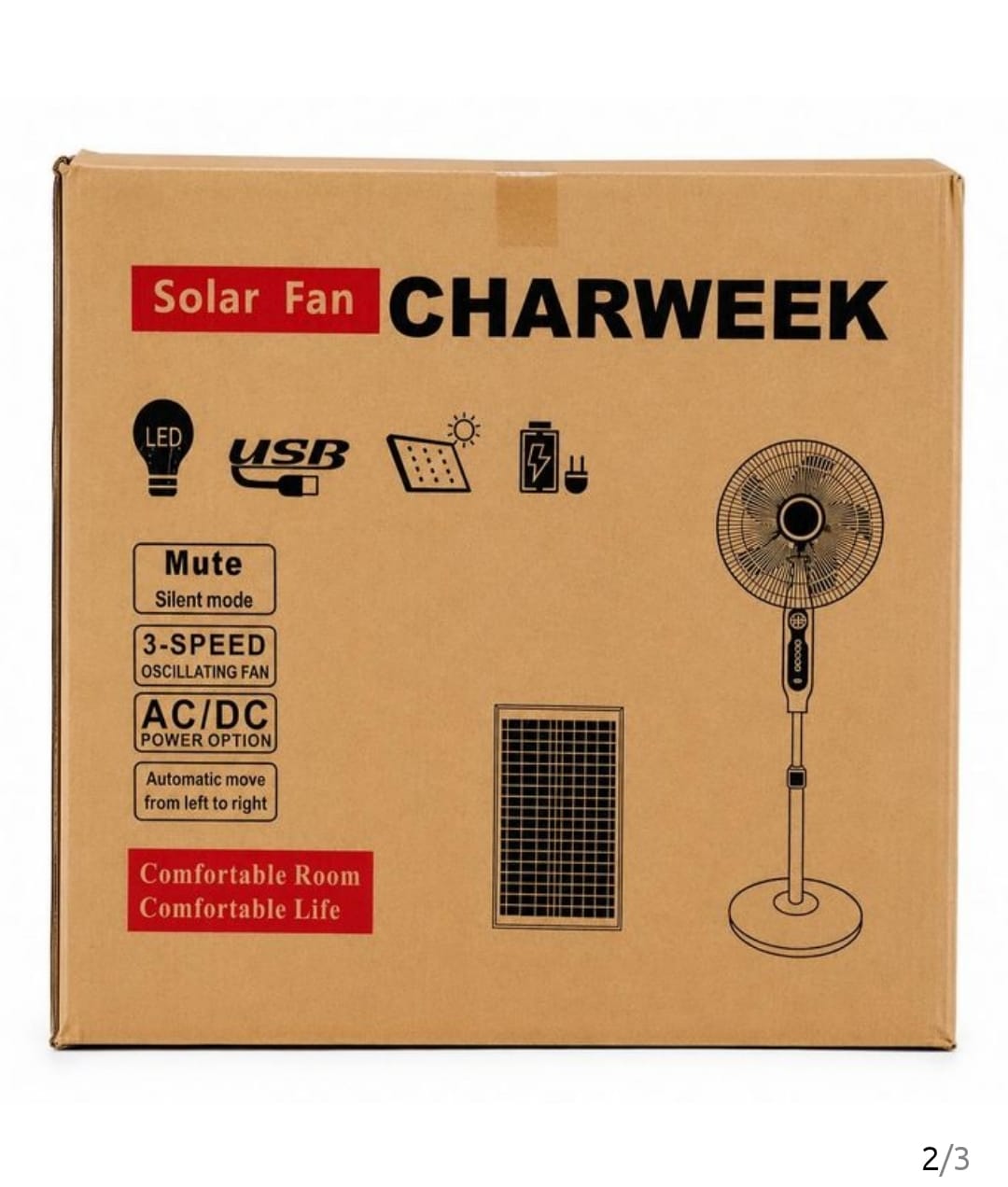 Fan packaged in box