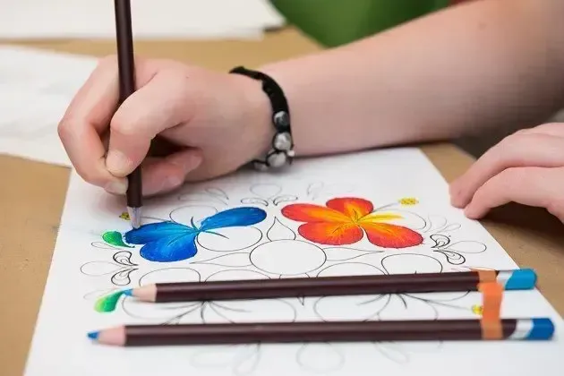Colouring pencils for mindfulness wellbeing