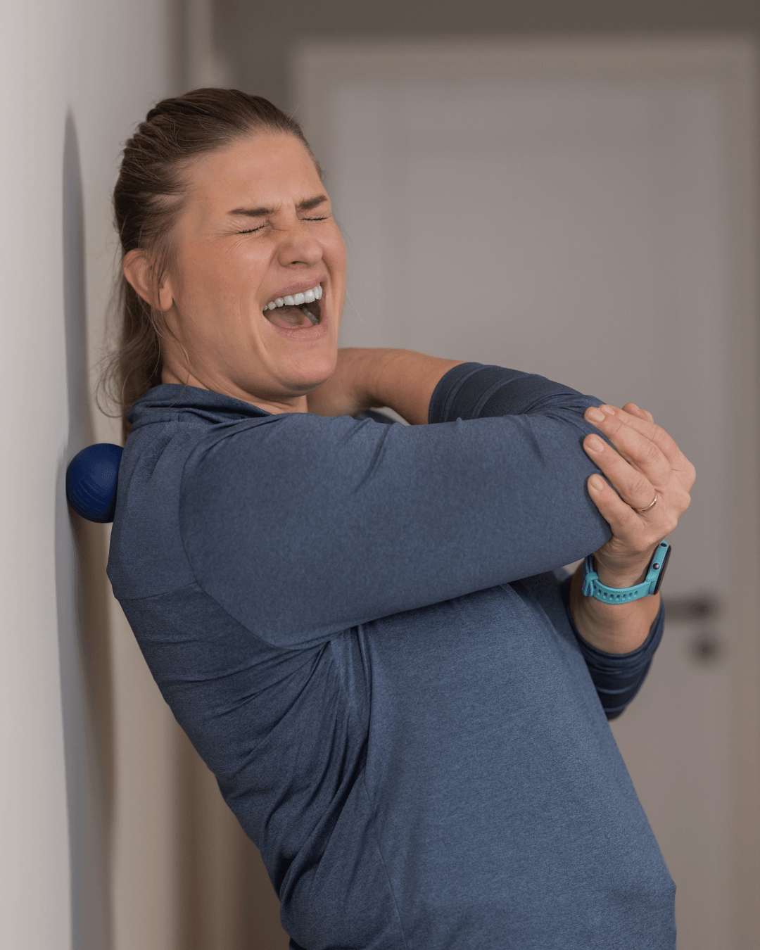 smiling woman fitness portrait clinic