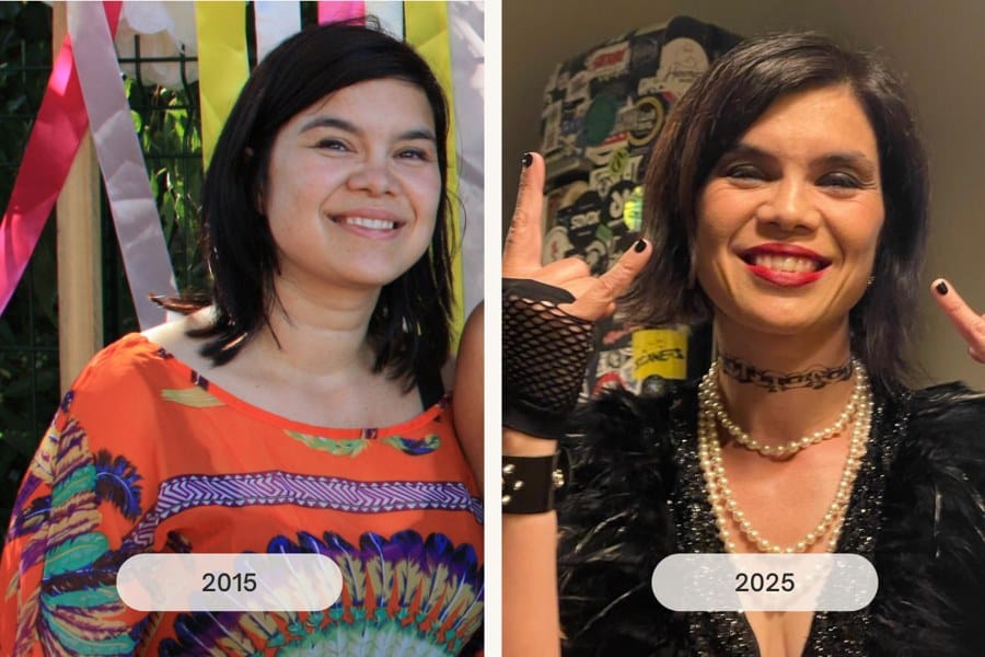 Isabelle en 2015 et en 2025