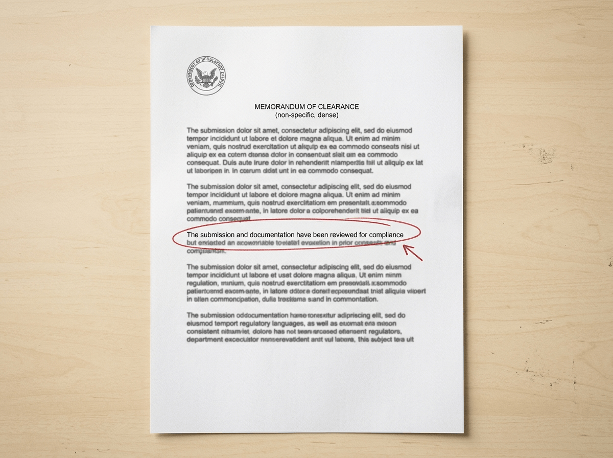 An FDA clearance letter with the skin type line circled in red