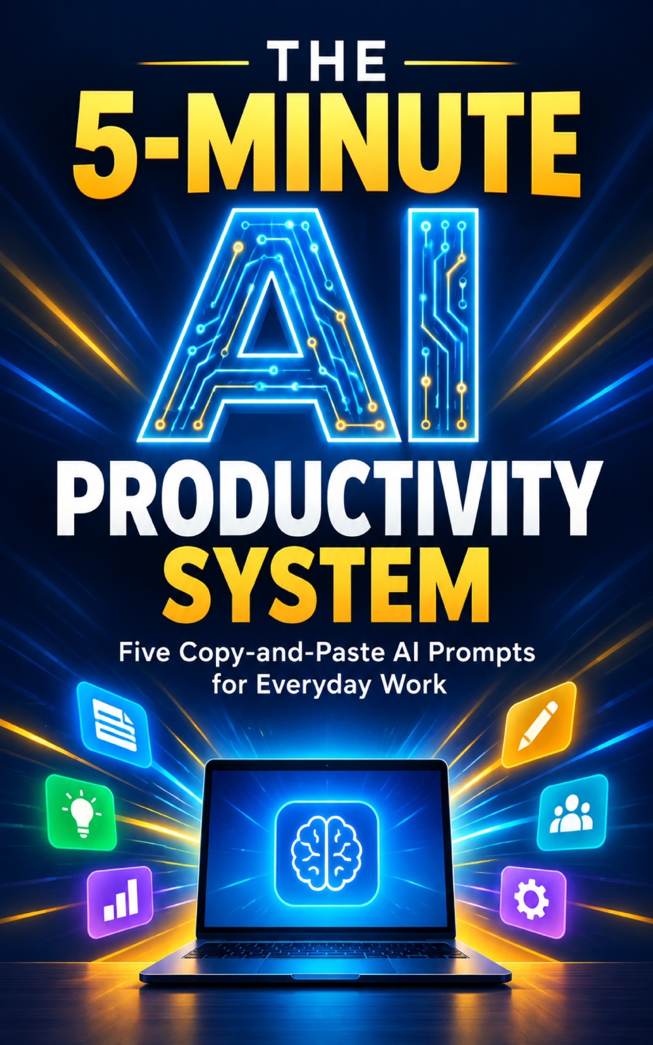 The 5-Minute AI Productivity System shown on a tablet