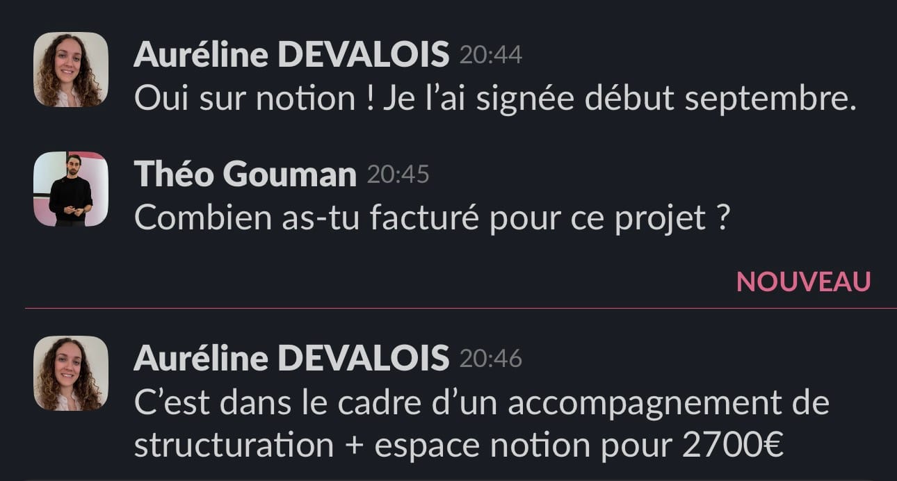 Capture de messages — témoignage d'Aureline