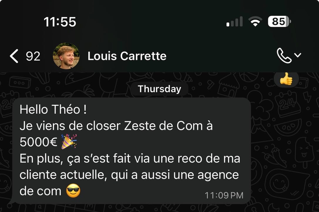 Capture de messages — témoignage de Louis Carrette